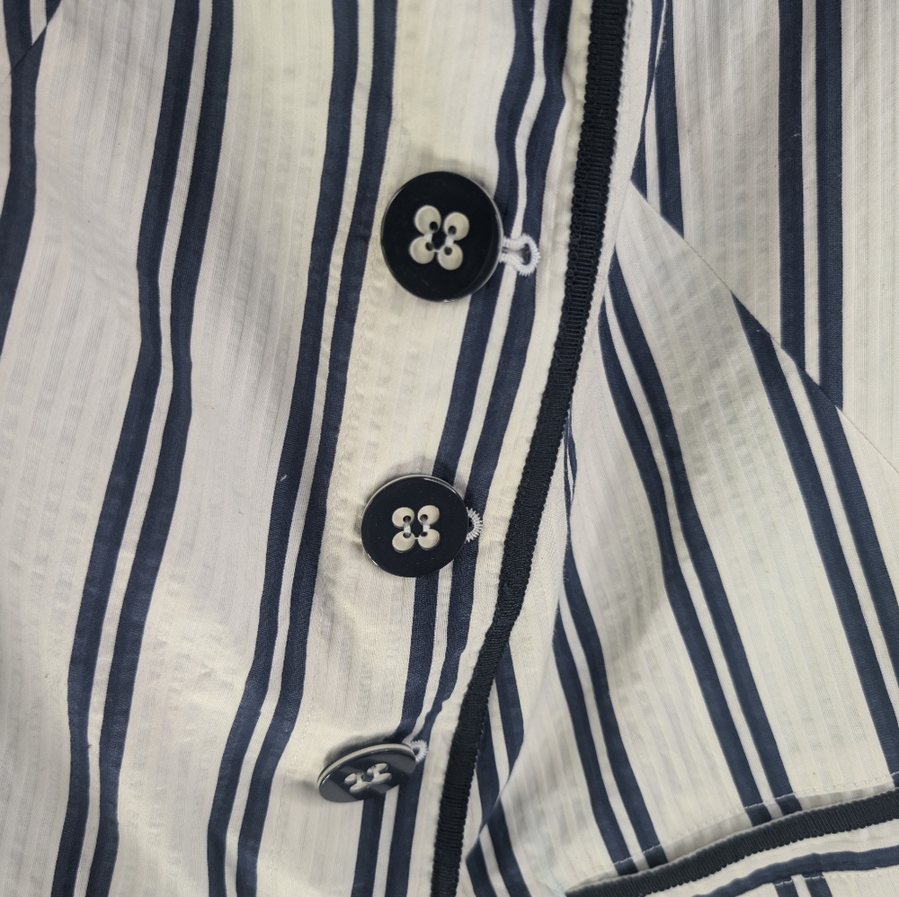 Doncaster Striped White and Navy Women's Jacket 10P - Picture 6 of 10
